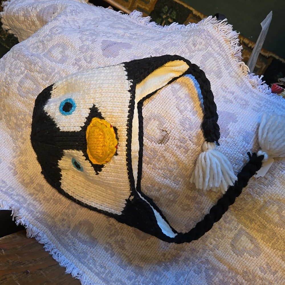 Cotton/Wool Penguin Winter Hat